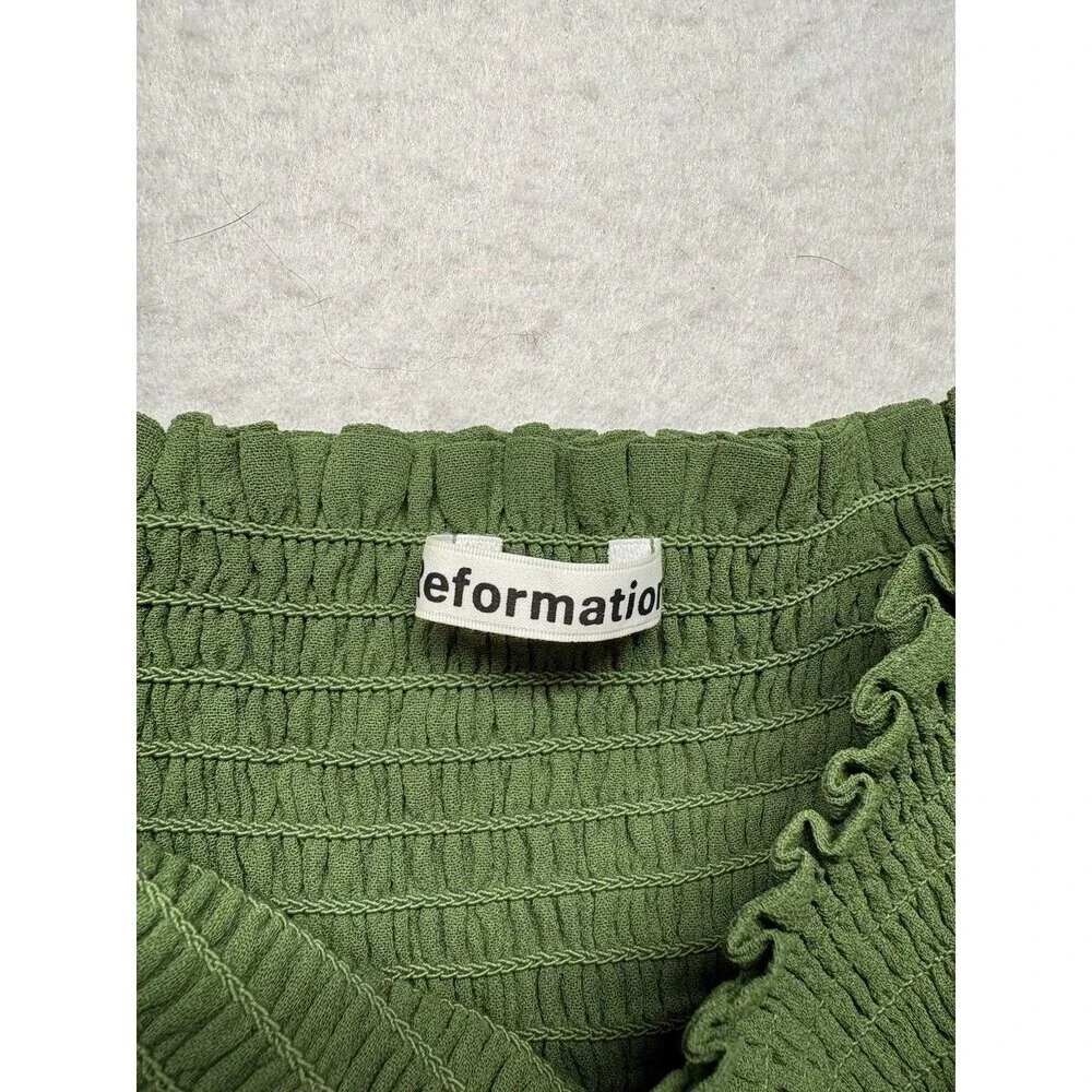 Reformation Pinto Women’s Top Size Small Green Smocked Boho 90s